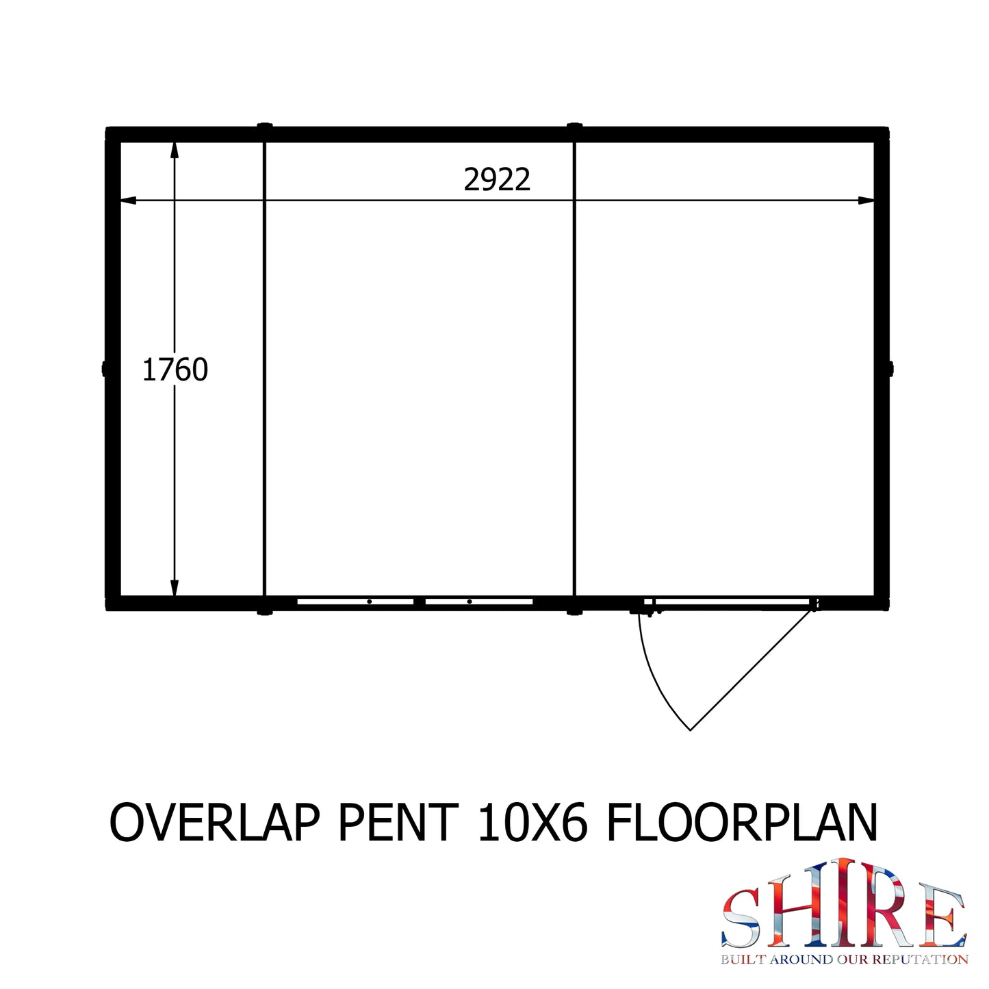 Shire Overlap Double Door Pent 10x6 D/D