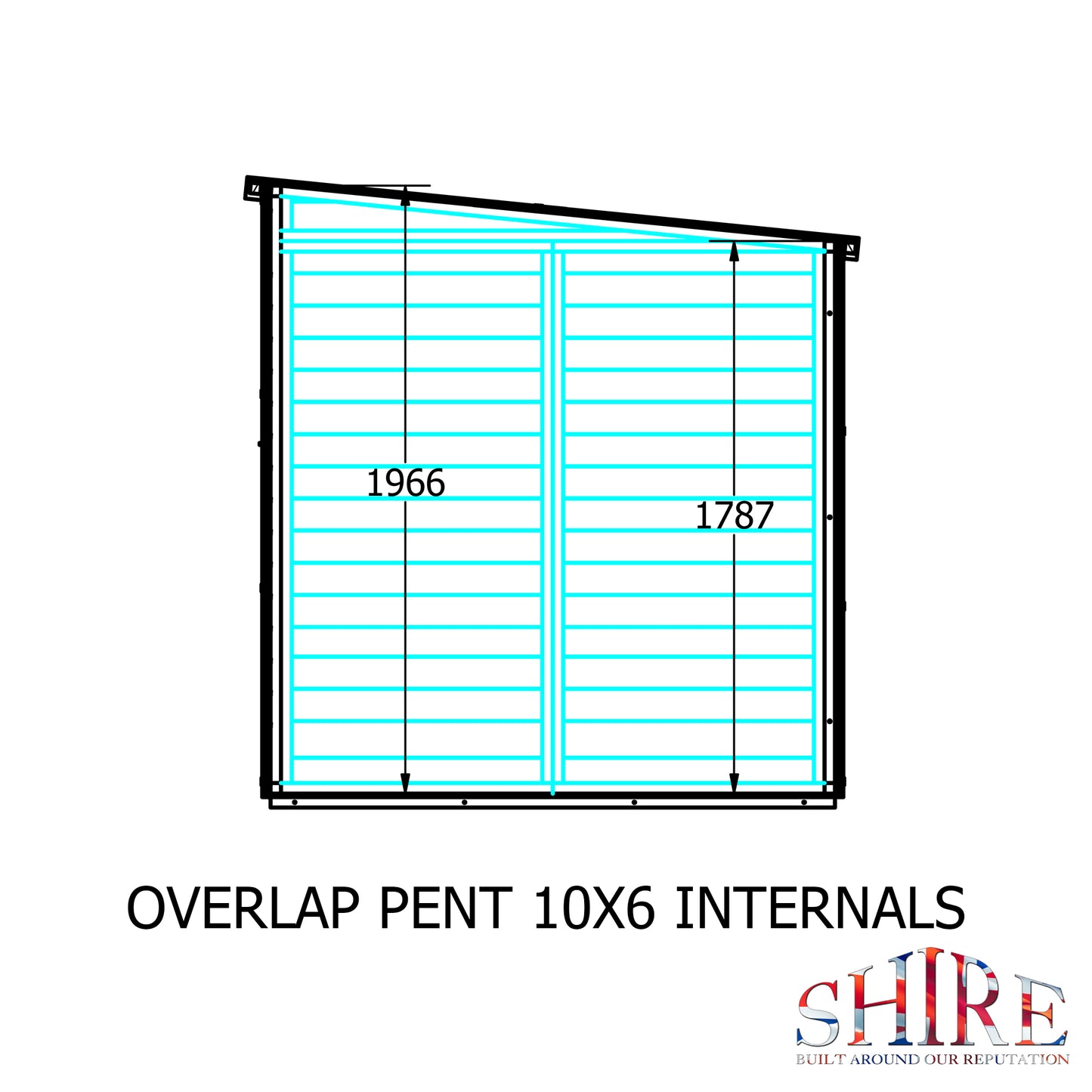 Shire Overlap Double Door Pent 10x6 D/D