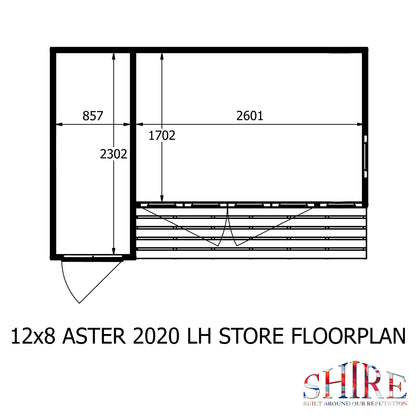 Shire Aster 12x8 Loglap Left Hand  Storage