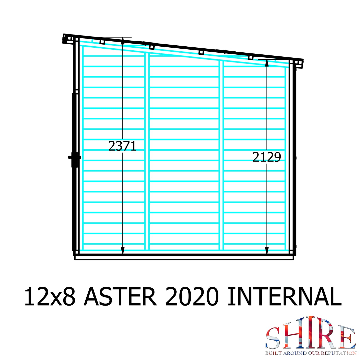 Shire Aster 12x8 Loglap Left Hand  Storage