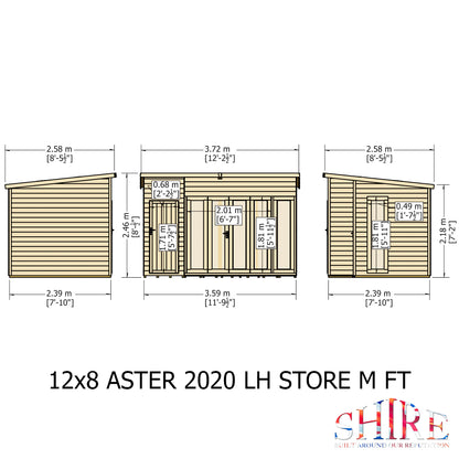 Shire Aster 12x8 Loglap Left Hand  Storage