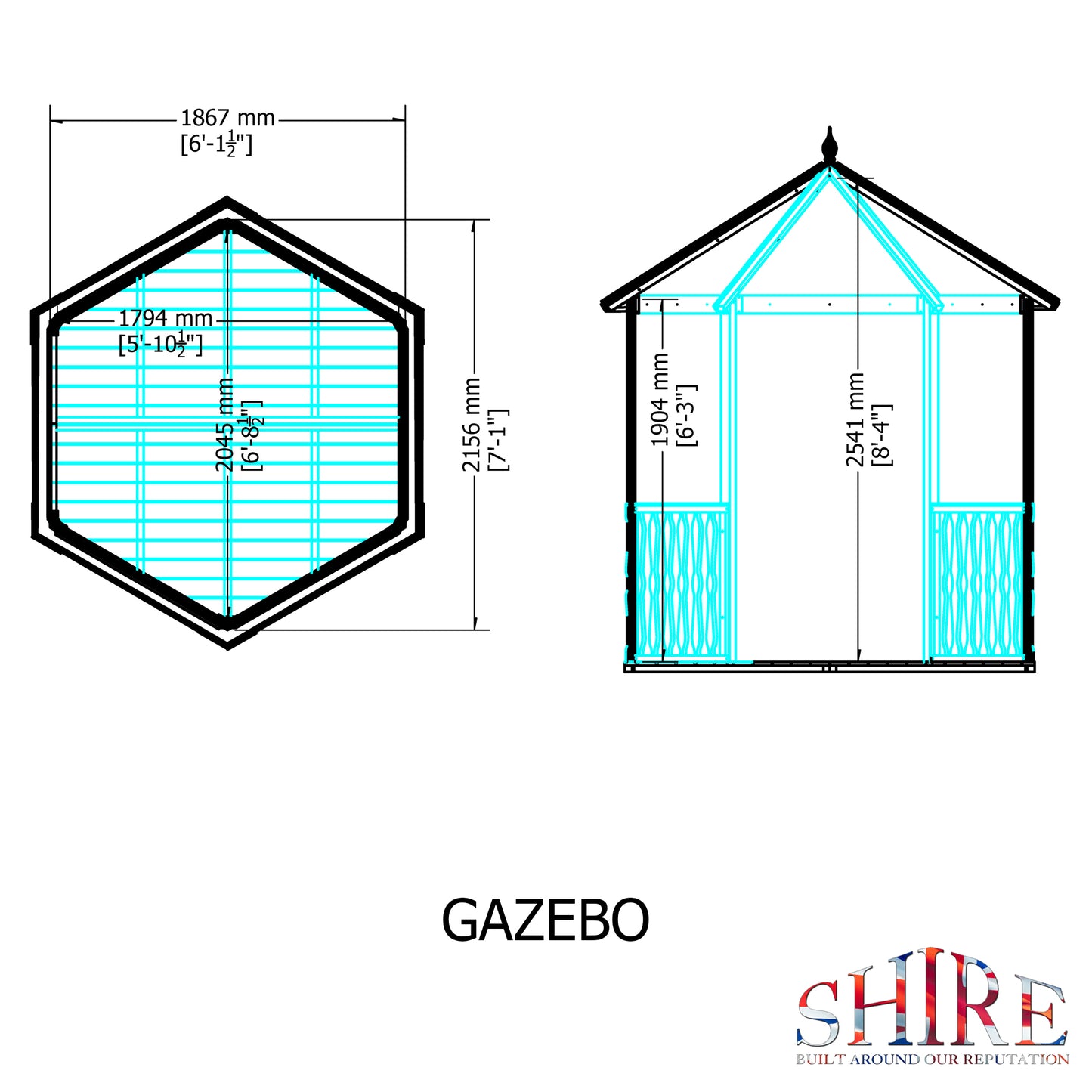 Shire Gazebo Summerhouse 6 x 6