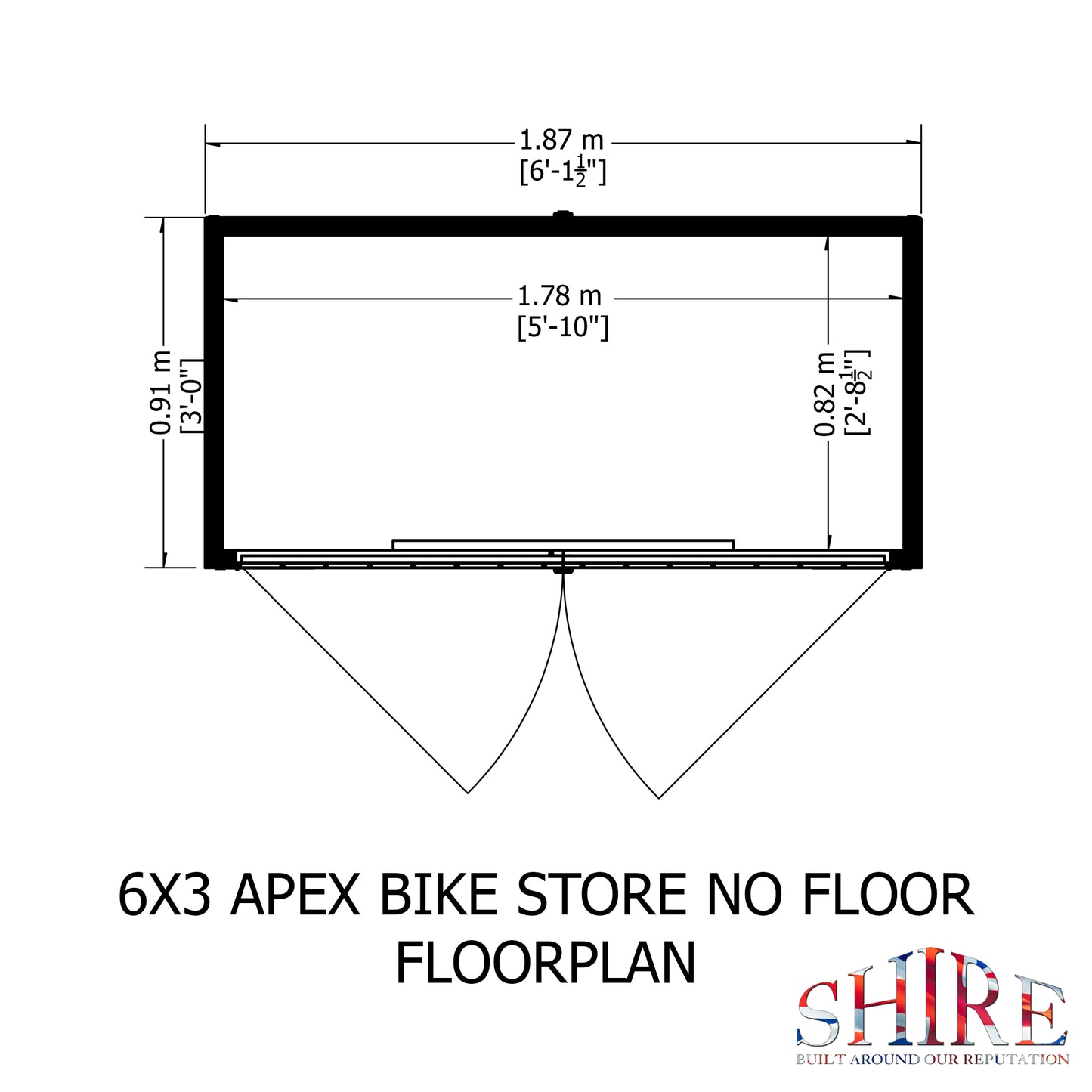 Shire Apex Bike Store Shiplap no floor 6x3