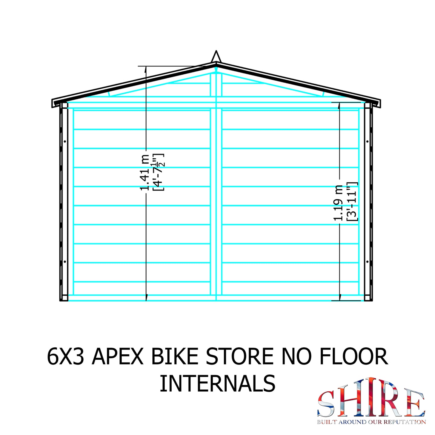 Shire Apex Bike Store Shiplap no floor 6x3