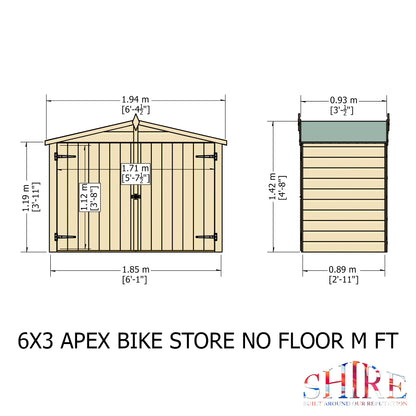 Shire Apex Bike Store Shiplap no floor 6x3