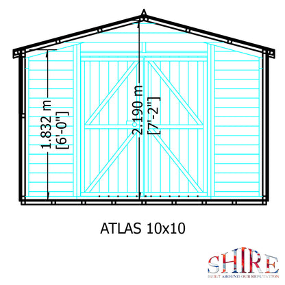 Shire Atlas 10x10 Double Door Loglap