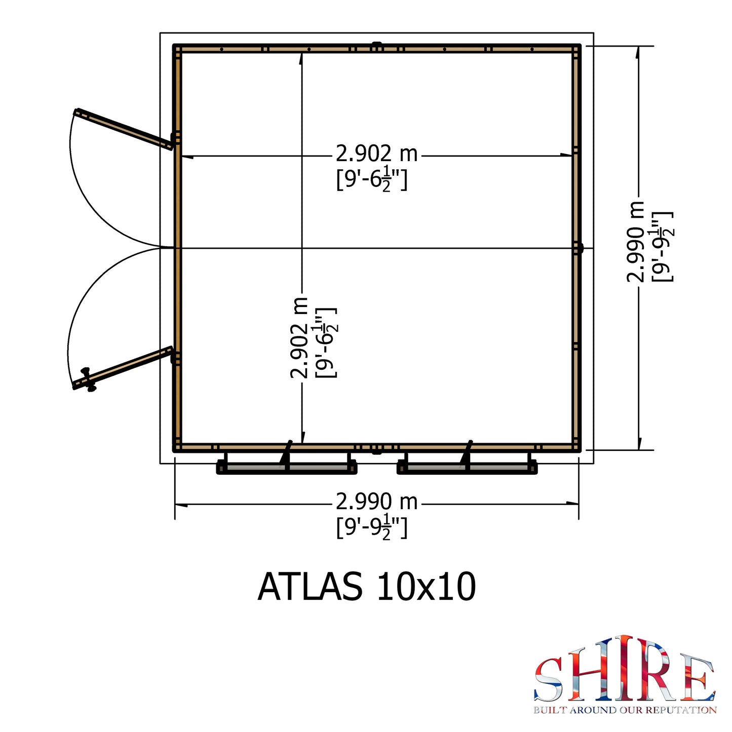 Shire Atlas 10x10 Double Door Loglap