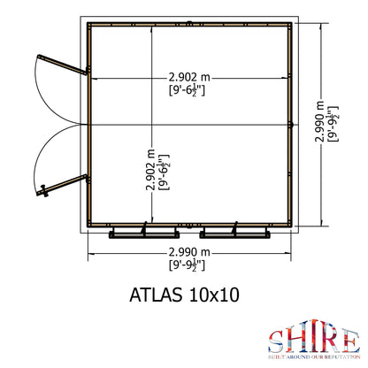 Shire Atlas 10x10 Double Door Shiplap