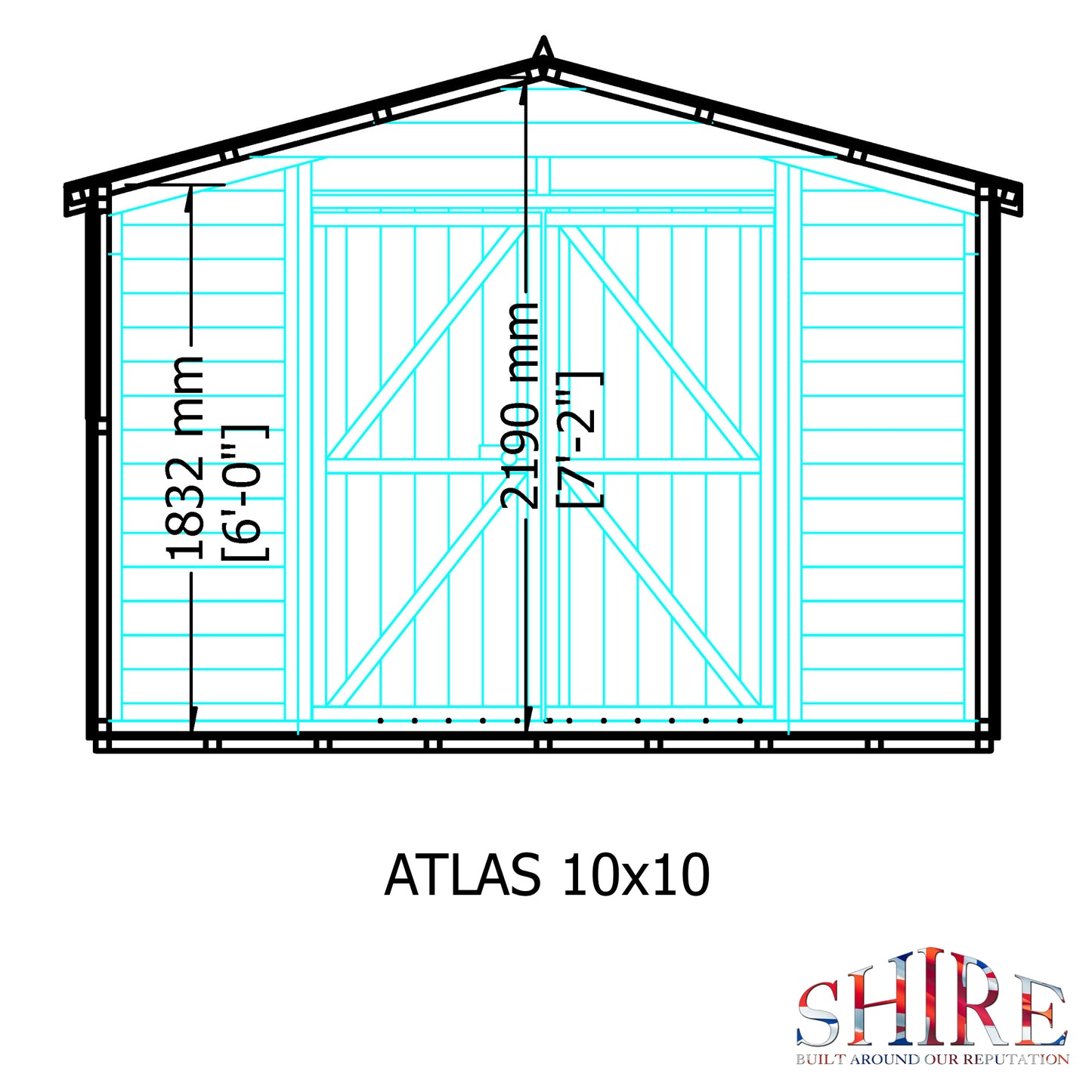 Shire Atlas 10x10 Double Door Shiplap