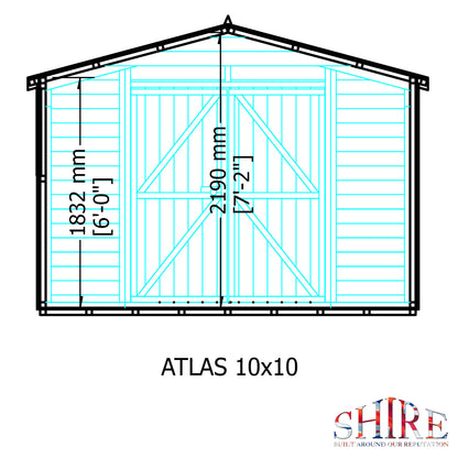 Shire Atlas 10x10 Double Door Shiplap