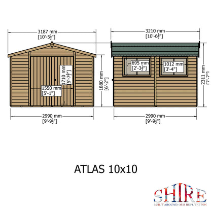 Shire Atlas 10x10 Double Door Shiplap