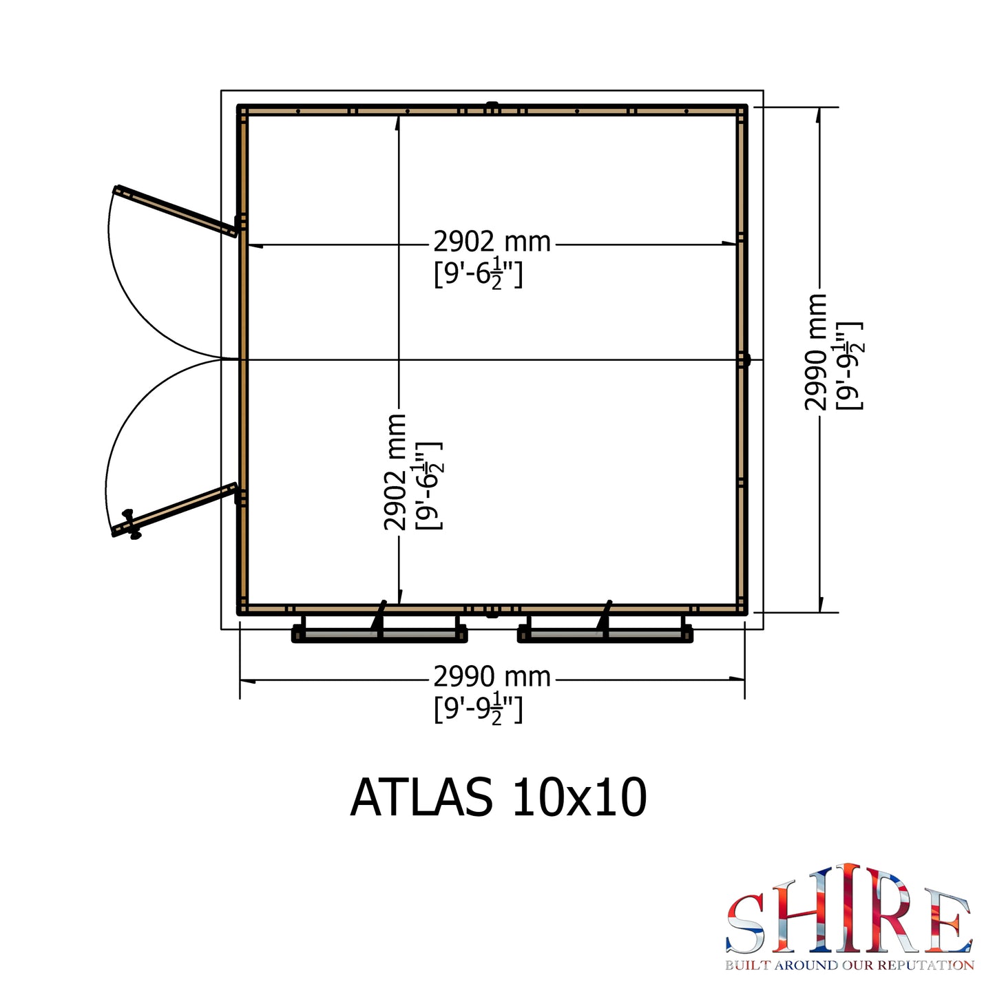 Shire Atlas 10x10 Double Door Loglap