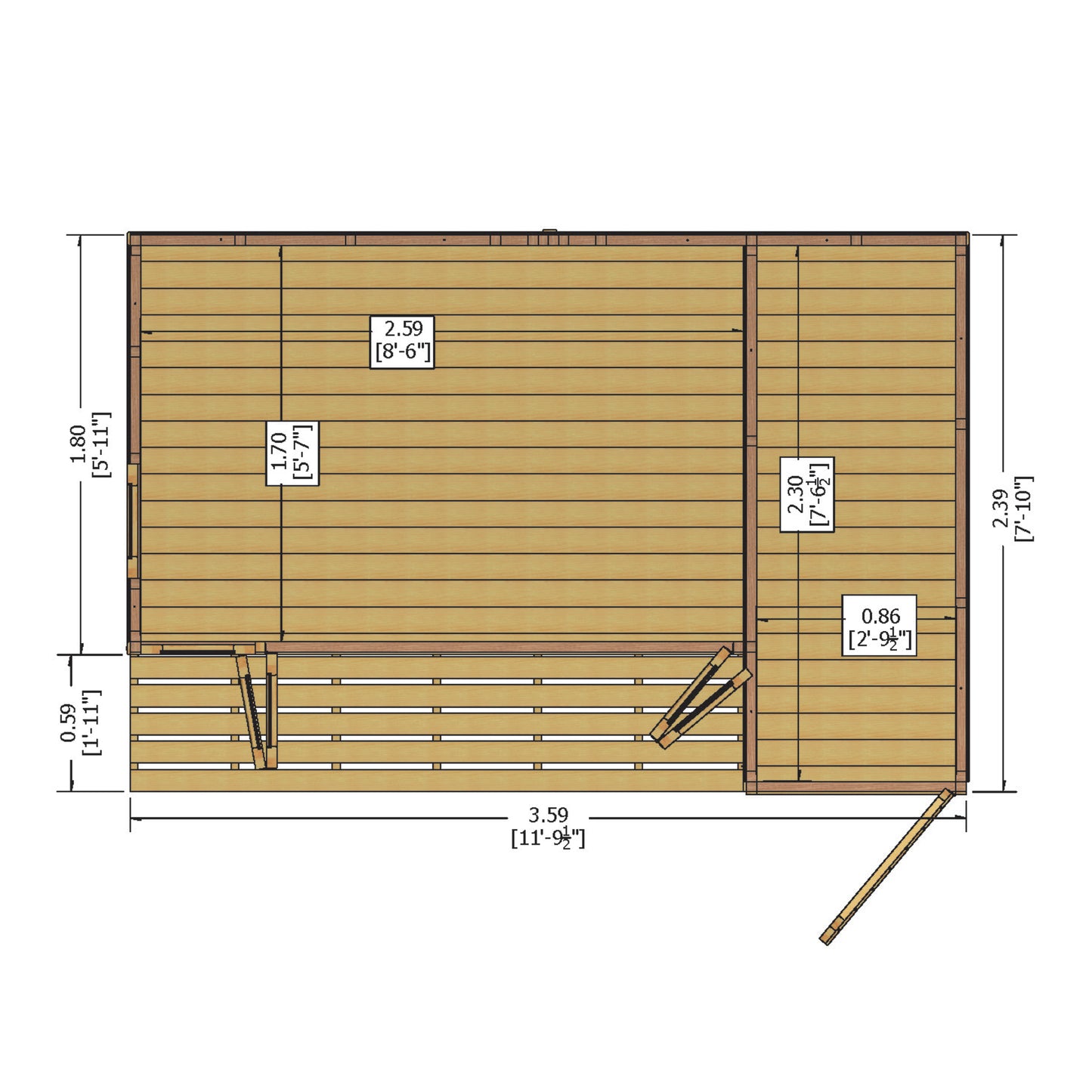 Shire Aster 12x8 Shiplap Right Hand Storage