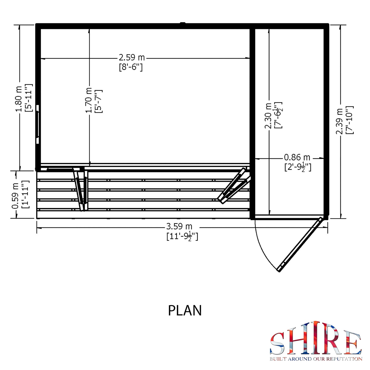 Shire Aster 12x8 Loglap Right Hand Storage