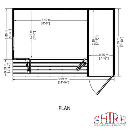 Shire Aster 12x8 Loglap Right Hand Storage