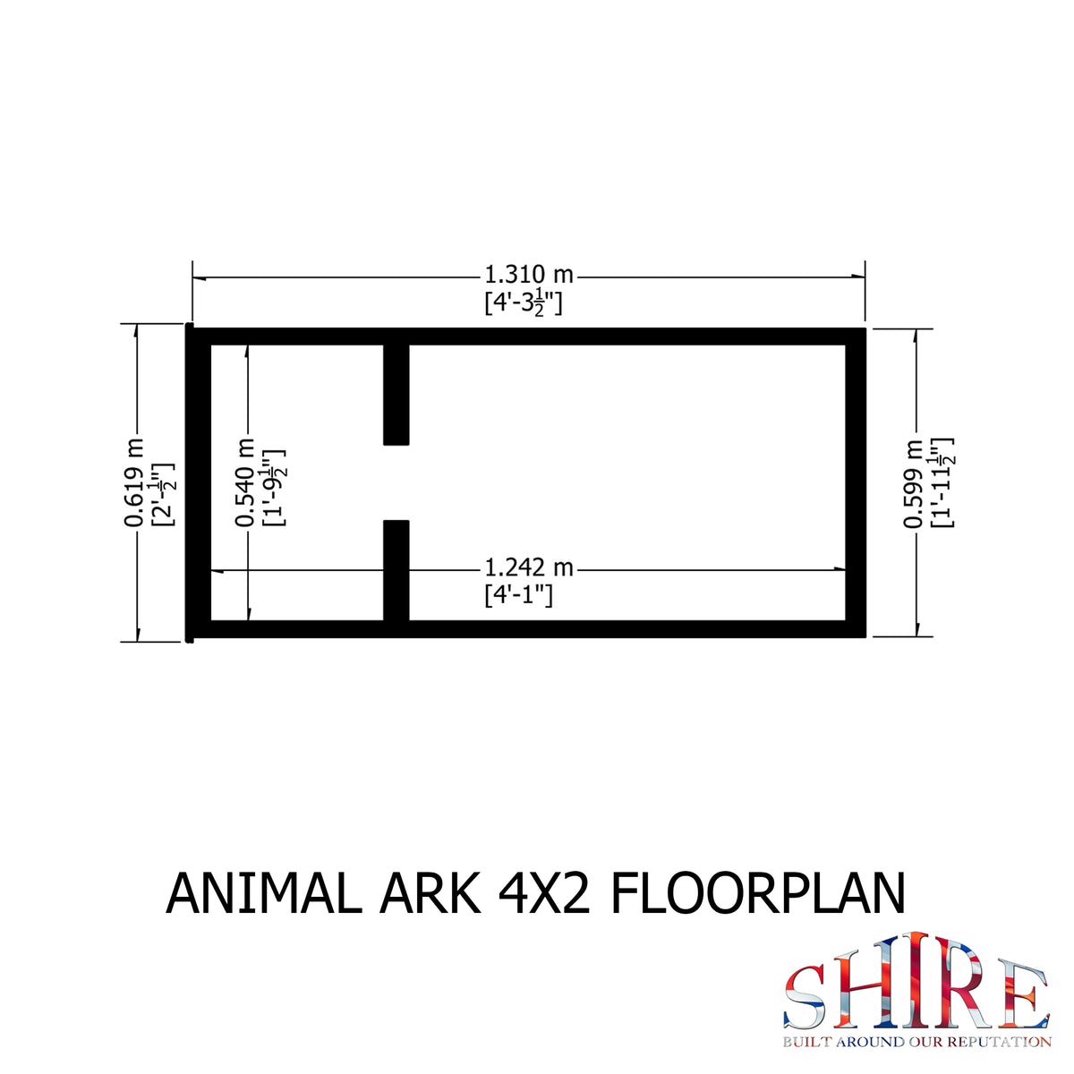 Shire Animal Ark 635 x 1320 x 535mm