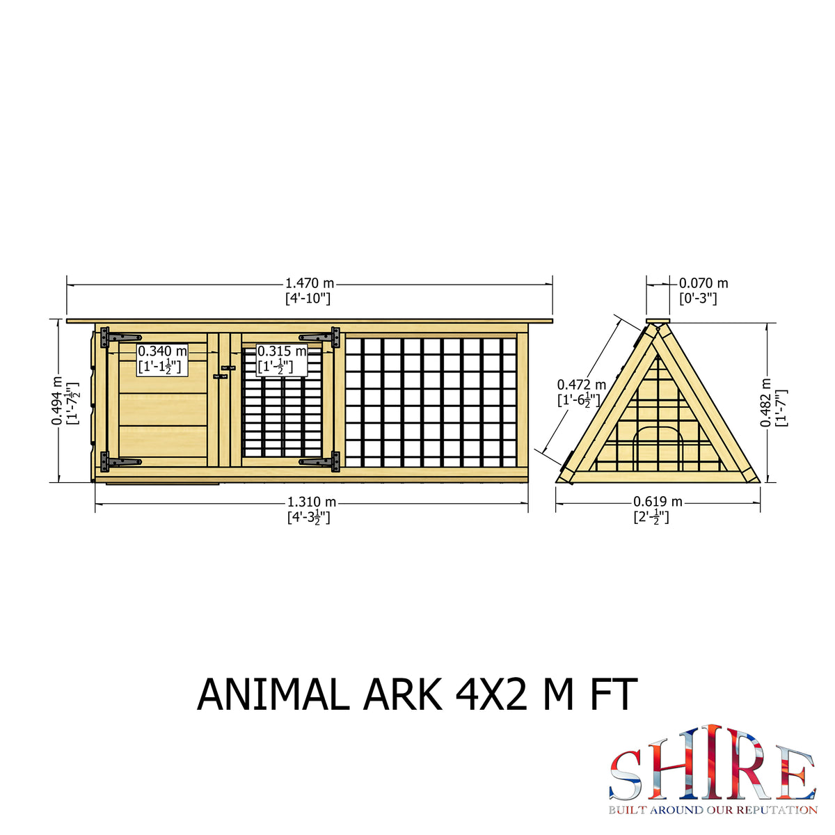 Shire Animal Ark 635 x 1320 x 535mm