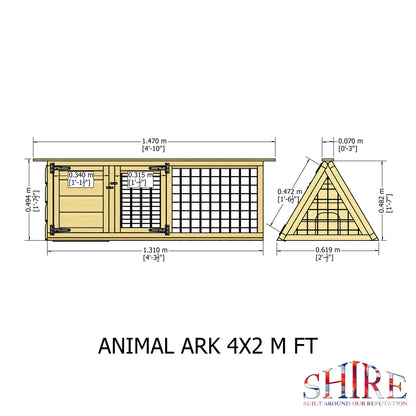 Shire Animal Ark 635 x 1320 x 535mm