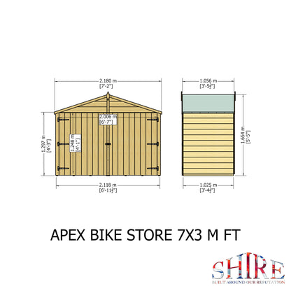 Shire Apex Bike Store Shiplap with floor 7x3