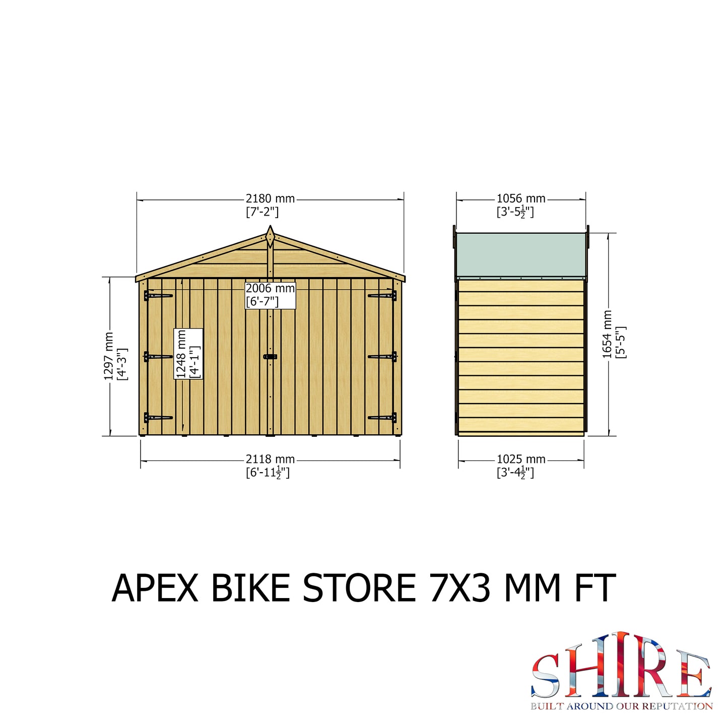 Shire Apex Bike Store Shiplap with floor 7x3