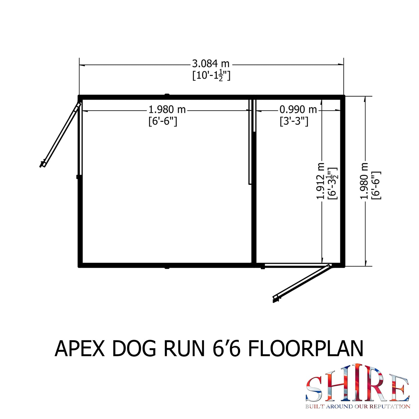 Shire Apex Dog Run Loglap (Kennel) (6'6" x 3’6")