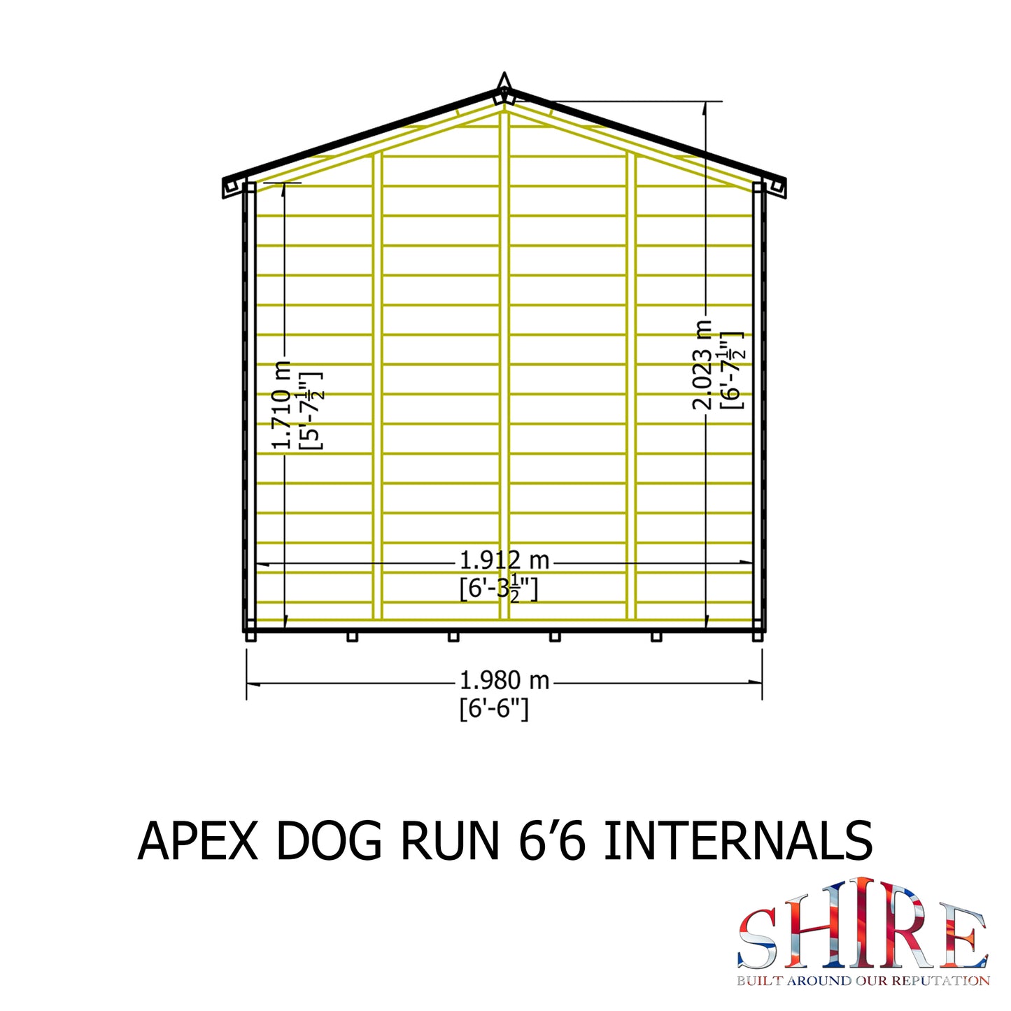 Shire Apex Dog Run Loglap (Kennel) (6'6" x 3’6")