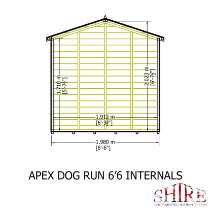 Shire Apex Dog Run Shiplap (Kennel) (6'6" x 3’6")