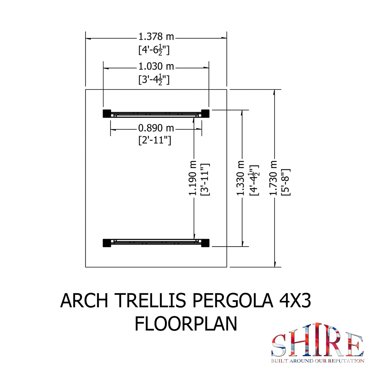 Shire Arch Trellis Pergola 4x3