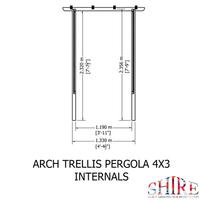 Shire Arch Trellis Pergola 4x3