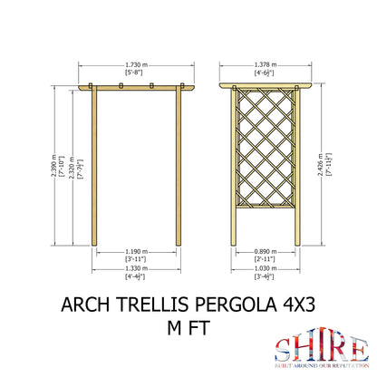 Shire Arch Trellis Pergola 4x3