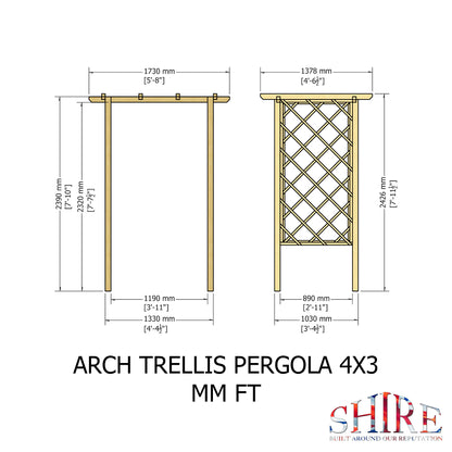 Shire Arch Trellis Pergola 4x3