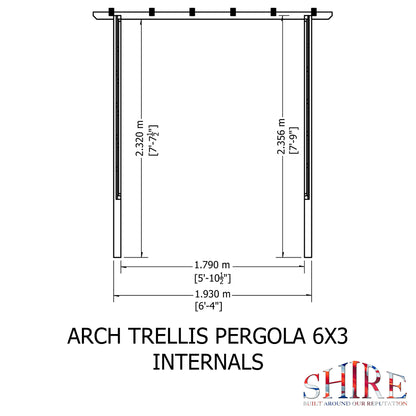 Shire Arch Trellis Pergola 6x3