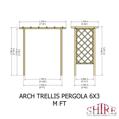 Shire Arch Trellis Pergola 6x3