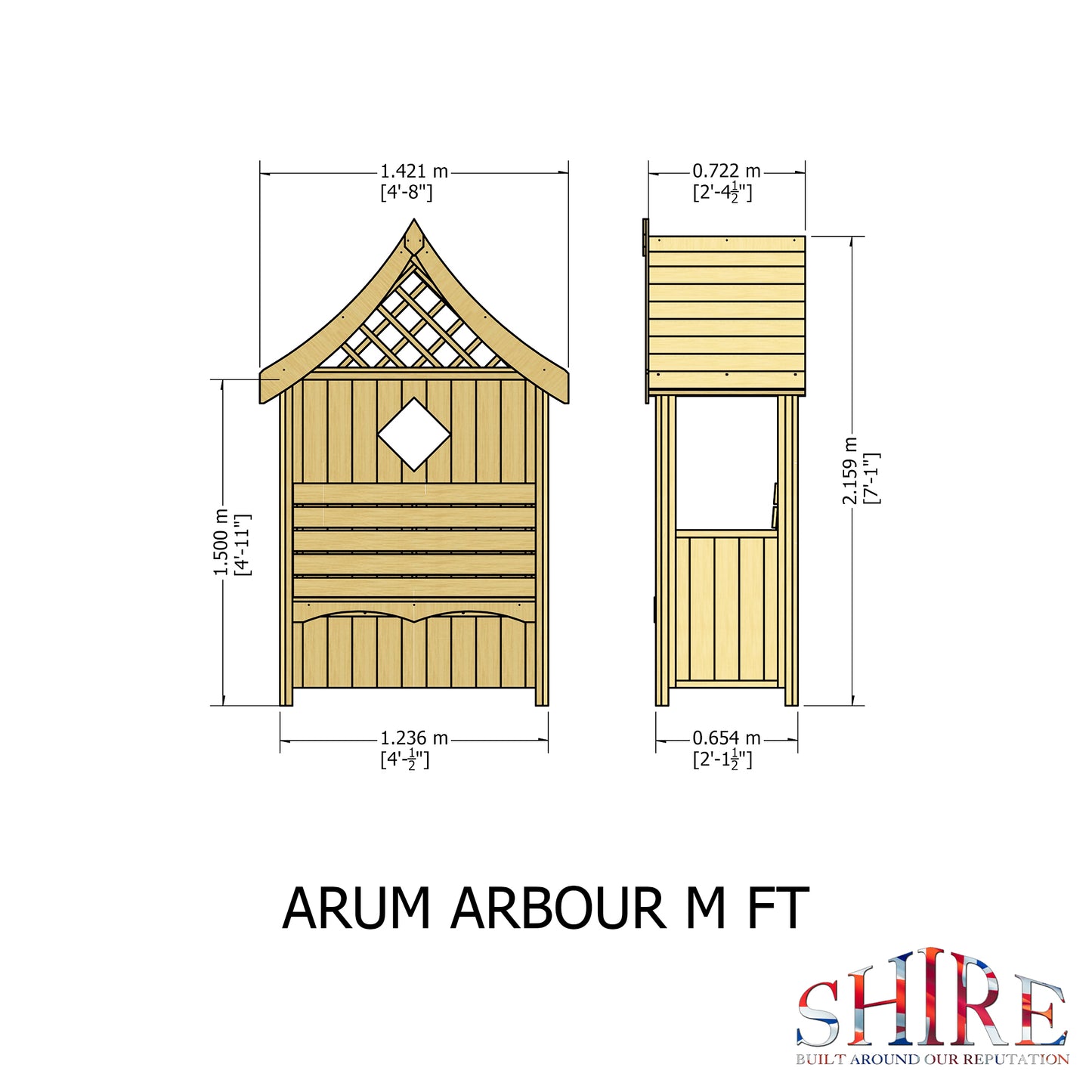 Shire Arum Arbour Seat Pressure treated