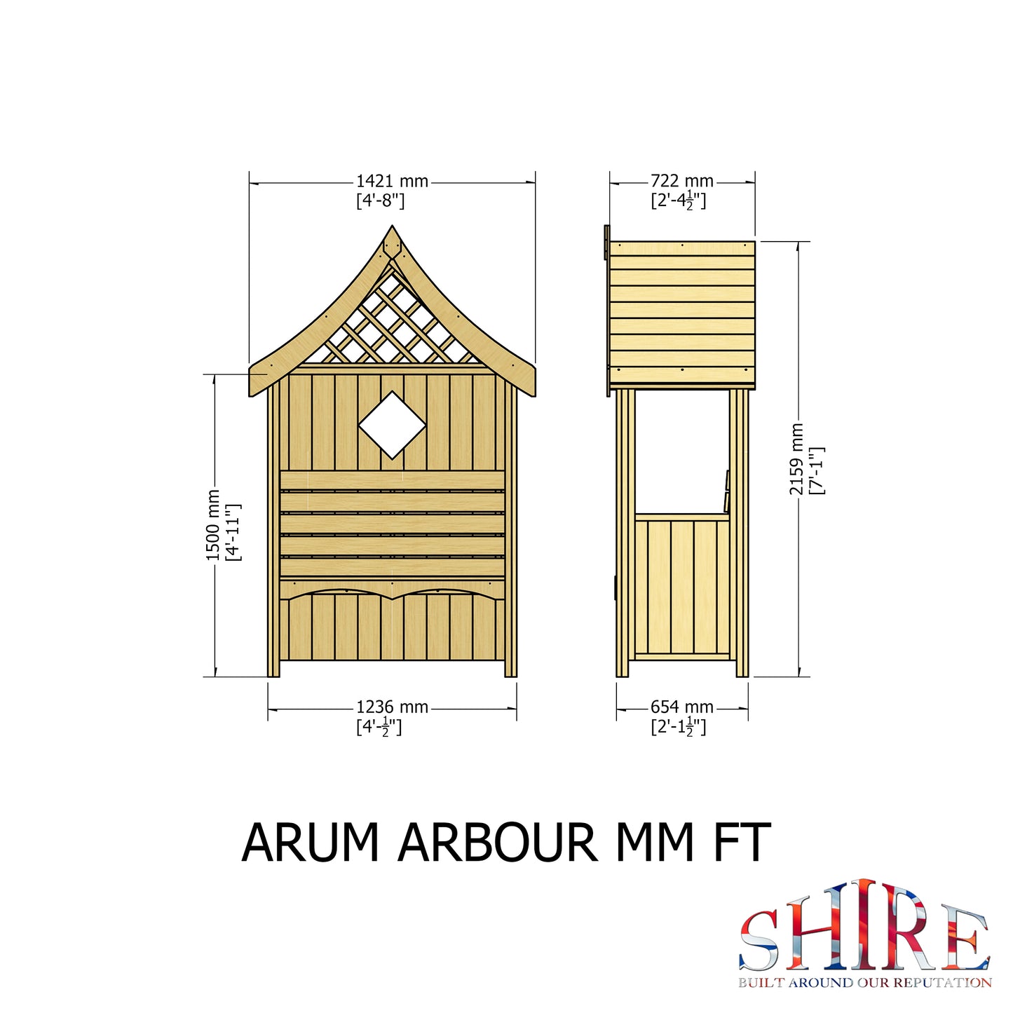 Shire Arum Arbour Seat Pressure treated