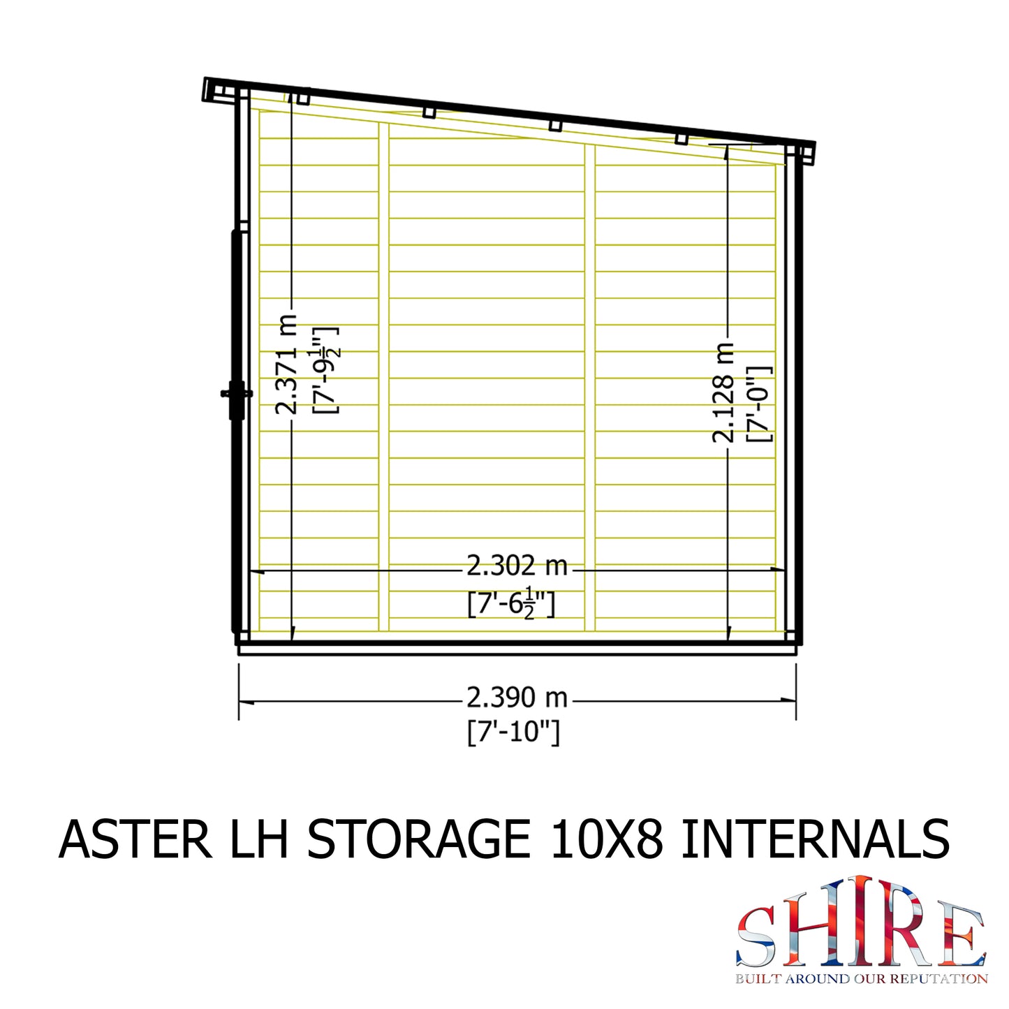 Shire Aster 10x8 Loglap Left Hand Storage