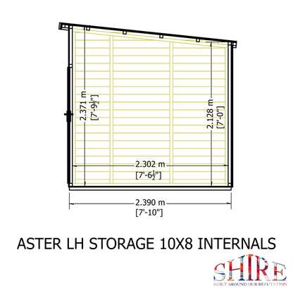 Shire Aster 10x8 Loglap Left Hand Storage