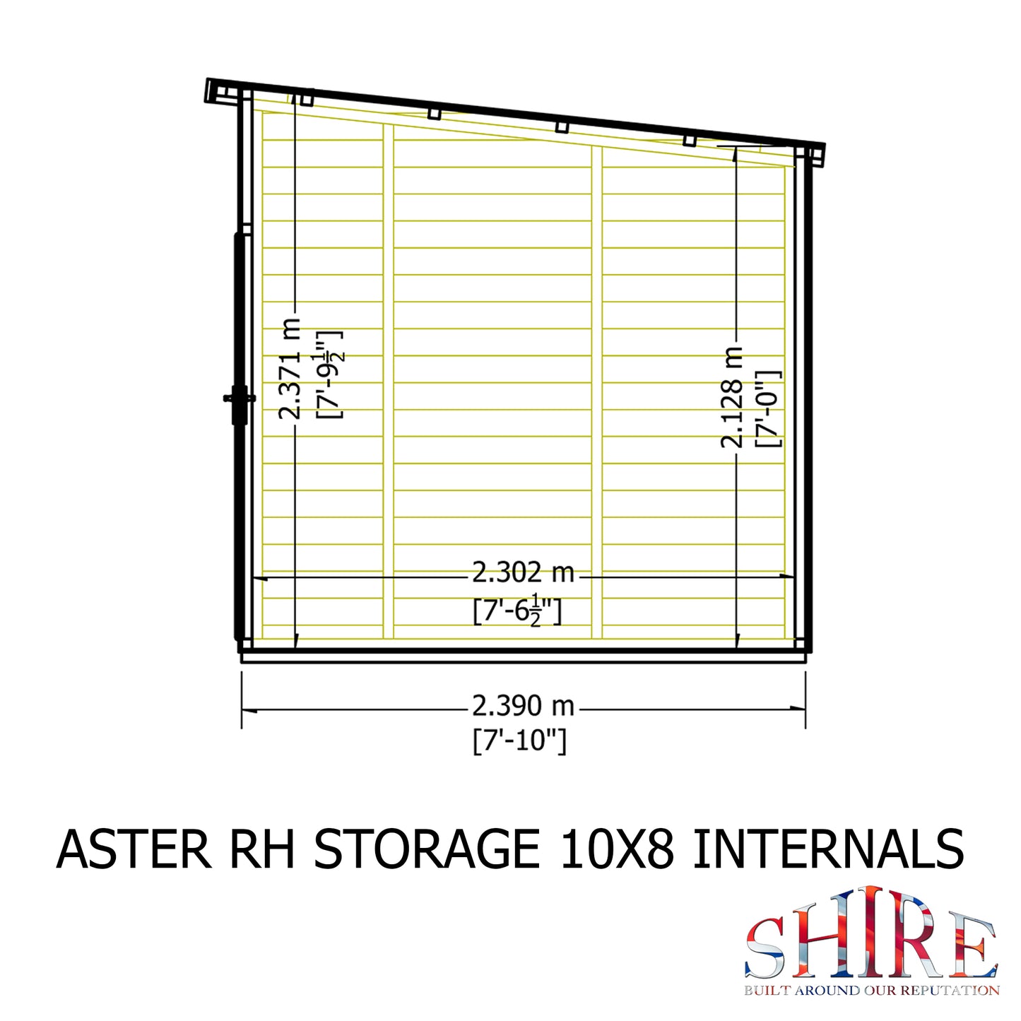 Shire Aster 10x8 Loglap Right Hand Storage