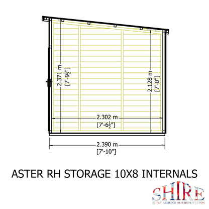 Shire Aster 10x8 Loglap Right Hand Storage