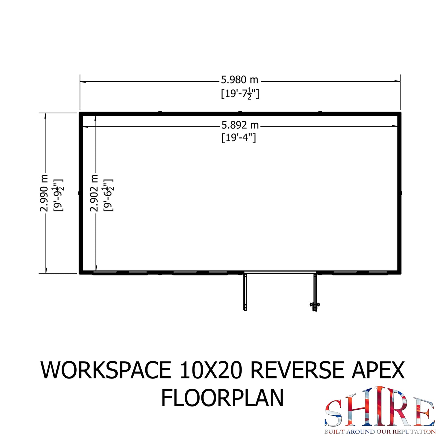 Shire Atlas 10x20 Double Door Loglap Reverse Apex