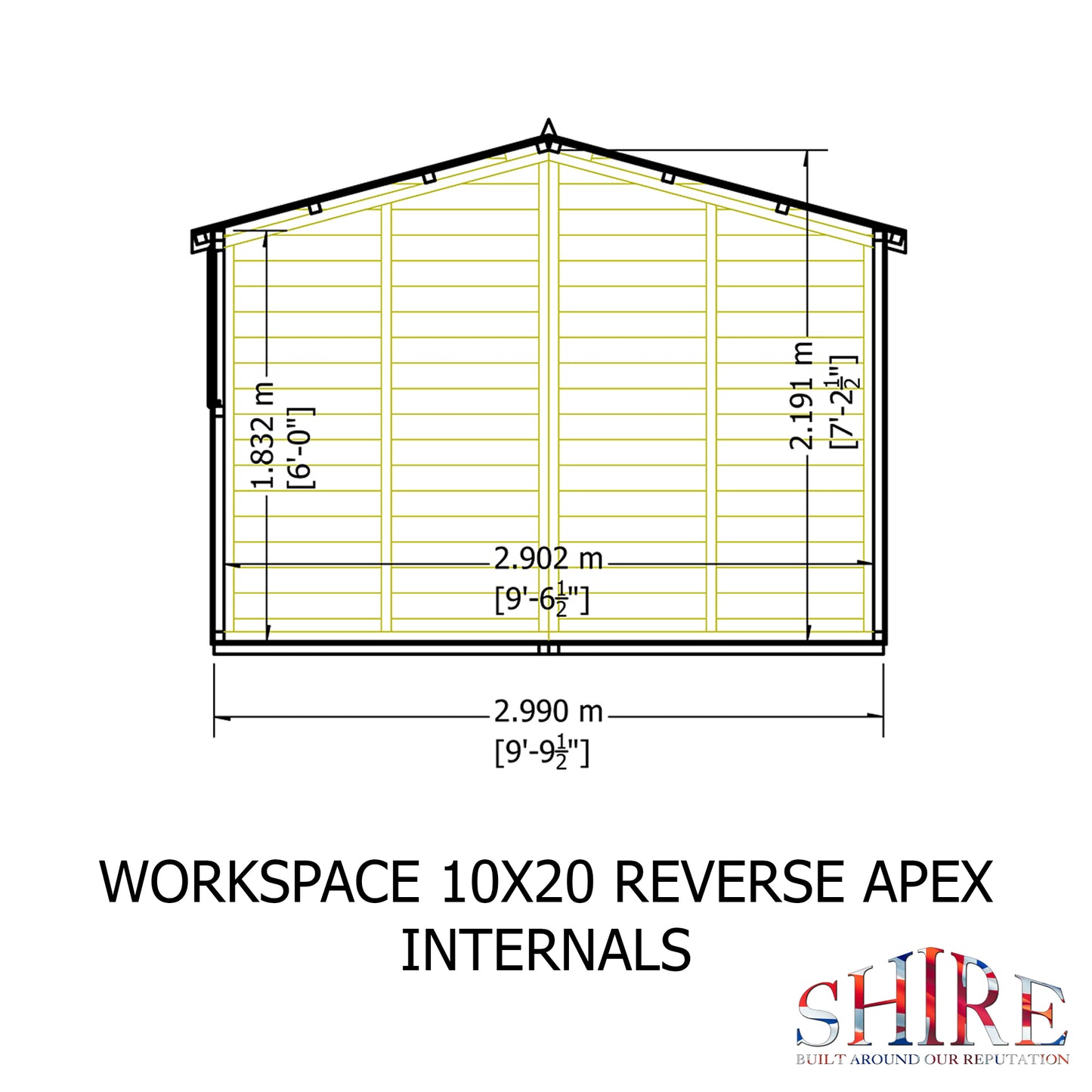 Shire Atlas 10x20 Double Door Shiplap Reverse Apex