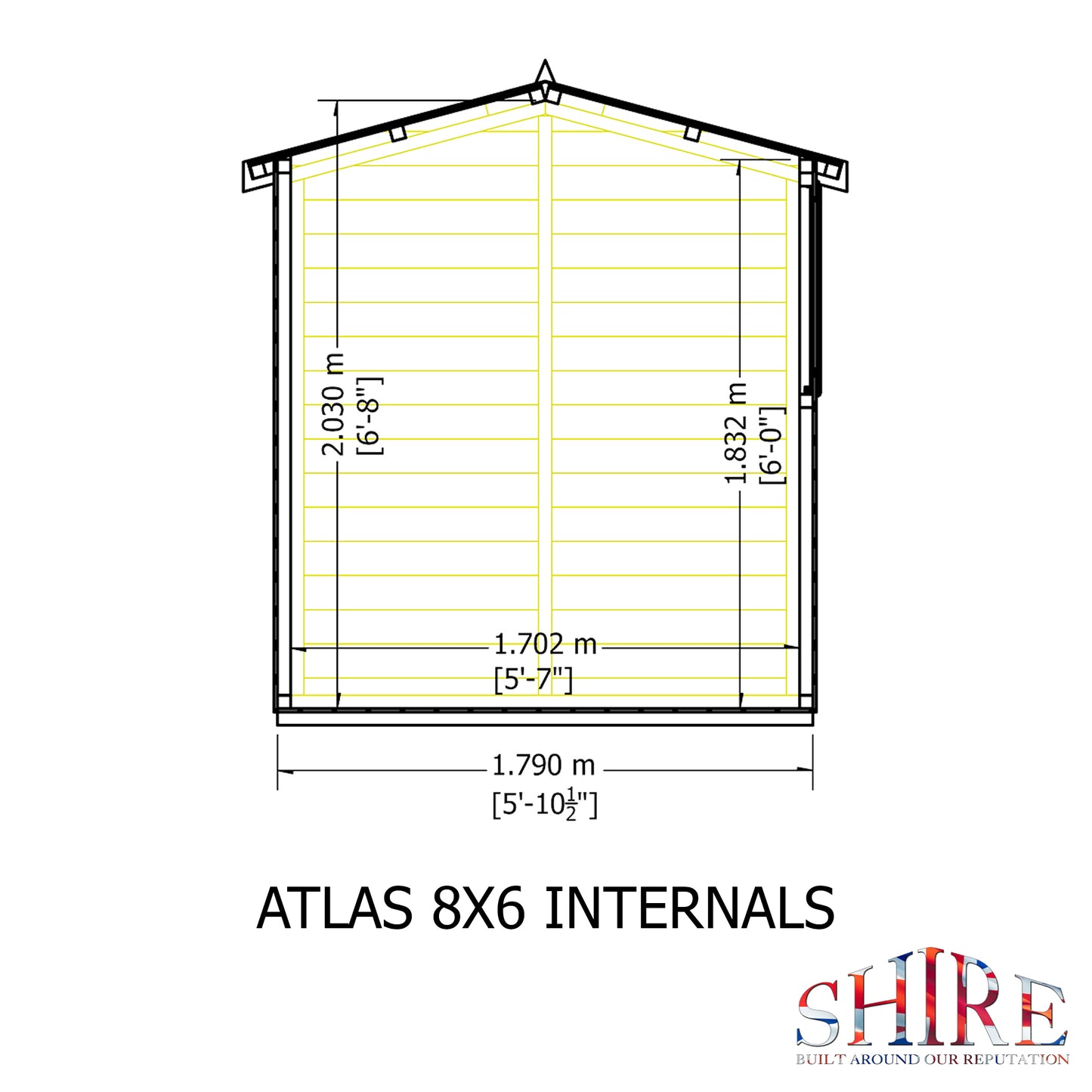 Shire Atlas 8x6 Single Door Shiplap