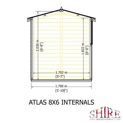 Shire Atlas 8x6 Single Door Shiplap