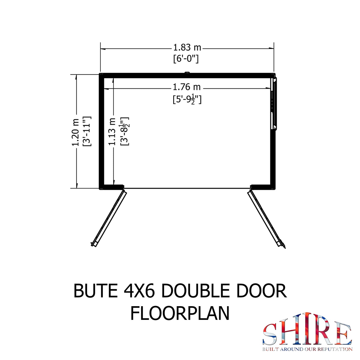 Shire Bute Shiplap Apex Double Door 4 x 6