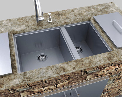 Sunstone Double Basin Sink with Covers