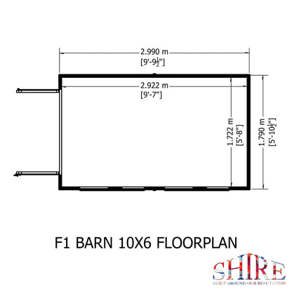 Shire Barn 10x6 Double Door Shiplap