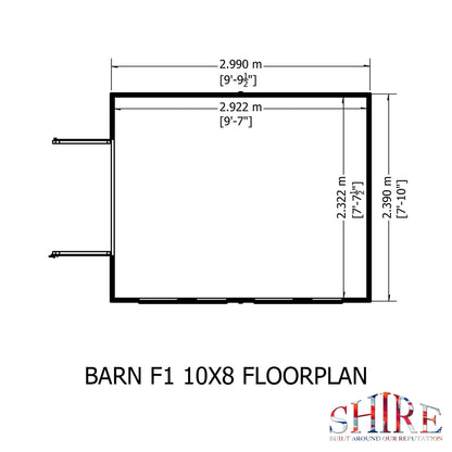 Shire Barn 10x8 Double Door Loglap