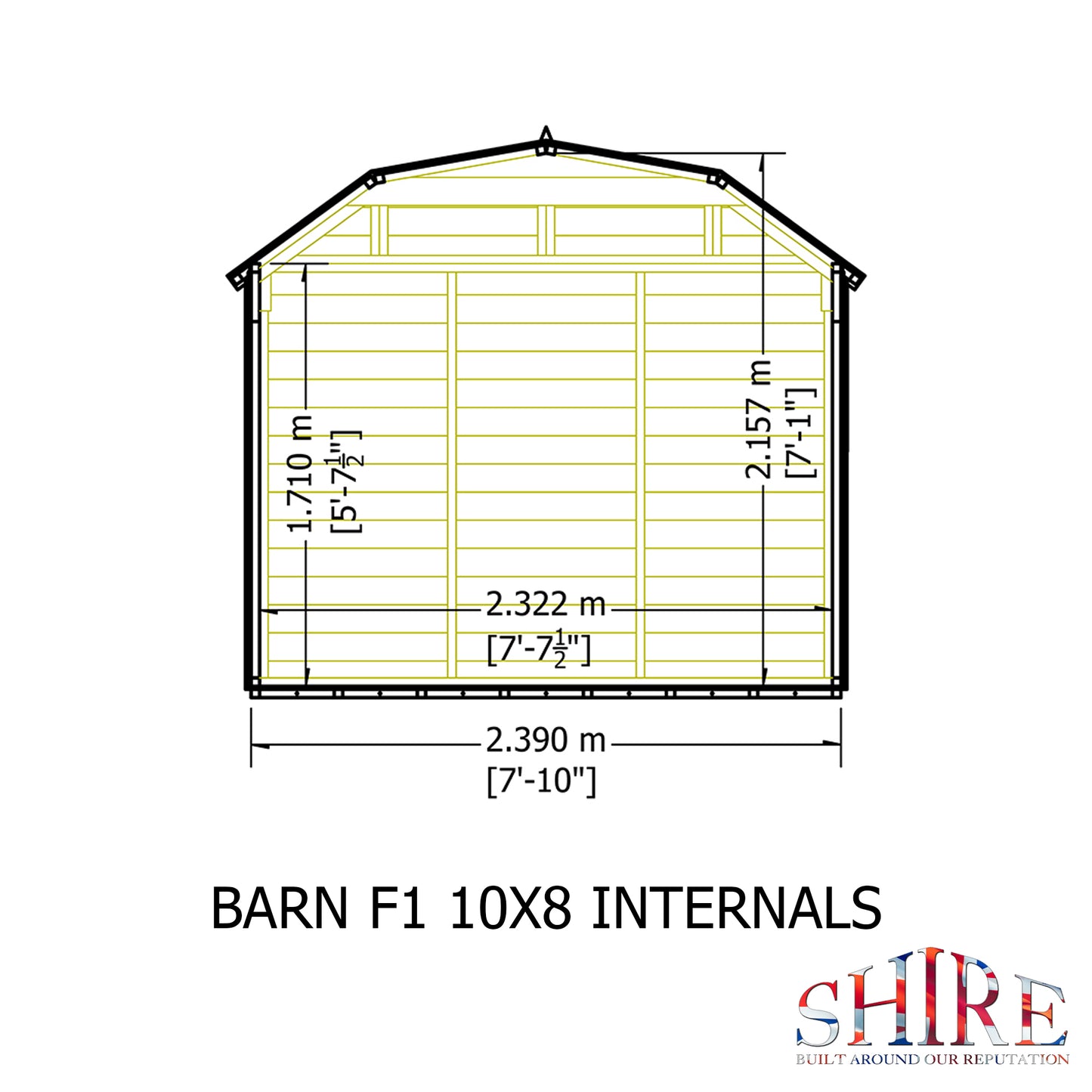 Shire Barn 10x8 Double Door Loglap