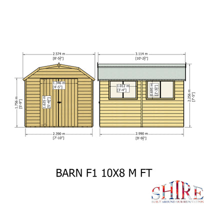 Shire Barn 10x8 Double Door Loglap