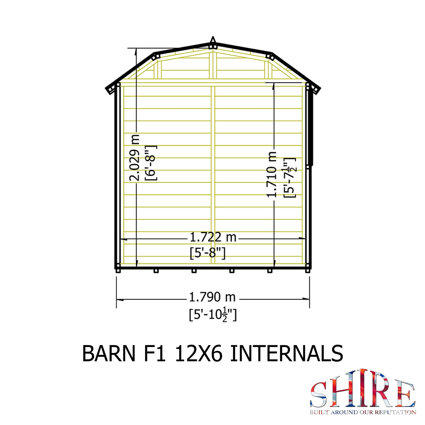 Shire Barn 12x6 Double Door Shiplap